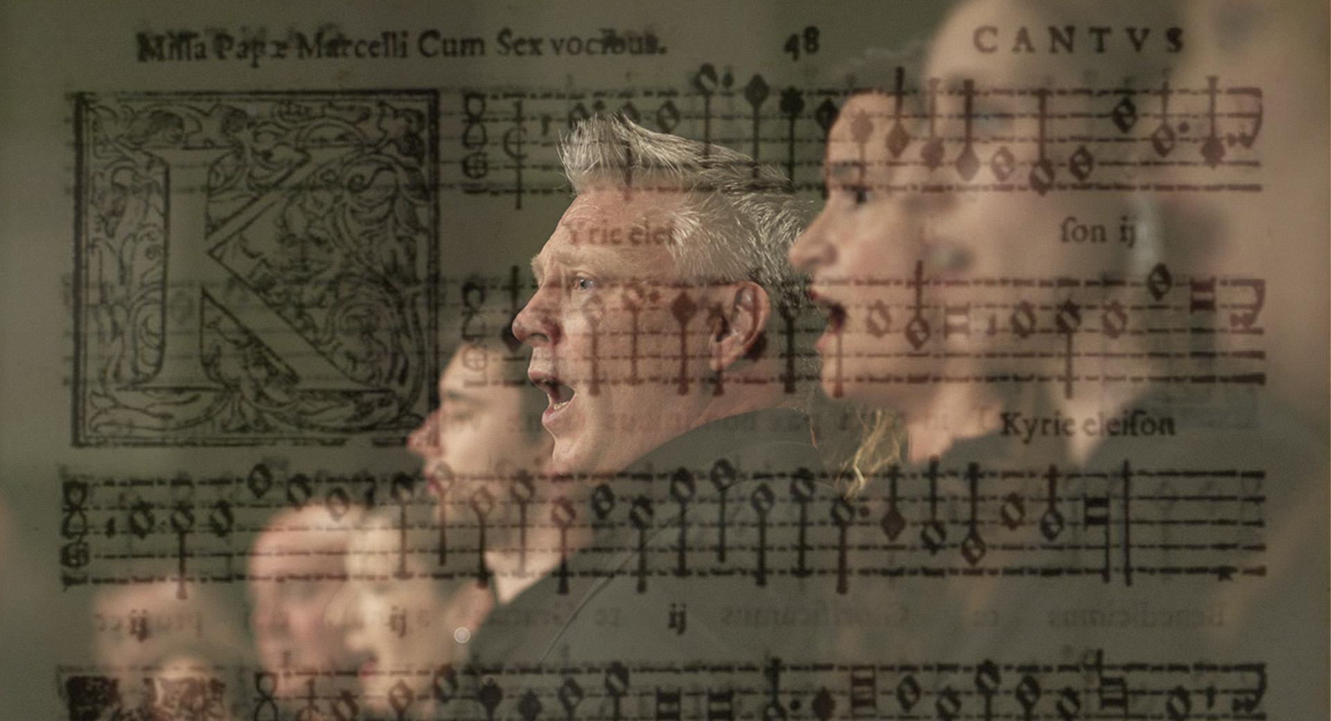 En notbild ur Palestrinas Missa Pape Marcelli lagd på ett foto på av Radiokören.